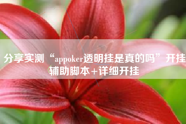 分享实测“appoker透明挂是真的吗”开挂辅助脚本+详细开挂