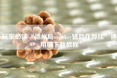 玩家必读“德州局wepoker辅助作弊挂	”通用版下载教程
