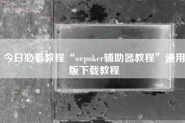 今日必看教程“wepoker辅助器教程	”通用版下载教程