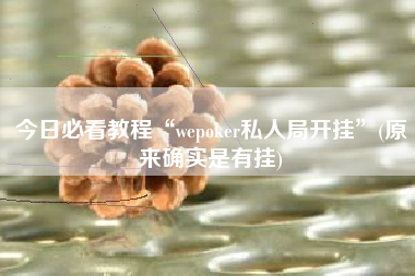 今日必看教程“wepoker私人局开挂	”(原来确实是有挂)