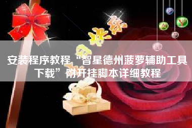 安装程序教程“智星德州菠萝辅助工具下载”附开挂脚本详细教程 安装程序教程“智星德州菠萝辅助工具下载”附开挂脚本详细教程