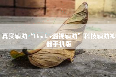 真实辅助“hhpoker透视辅助”科技辅助神器手机版