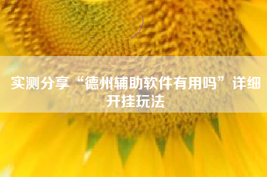 实测分享“德州辅助软件有用吗”详细开挂玩法