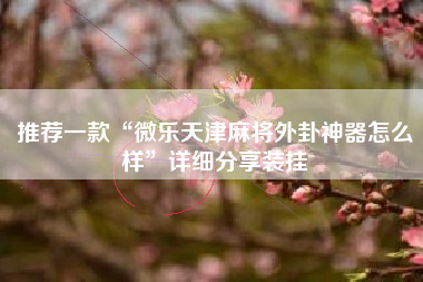 推荐一款“微乐天津麻将外卦神器怎么样	”详细分享装挂