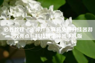 必看教程“雀神广东麻将免费开挂器游戏亮点	”科技辅助神器手机版