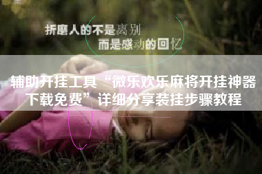 辅助开挂工具“微乐欢乐麻将开挂神器下载免费”详细分享装挂步骤教程