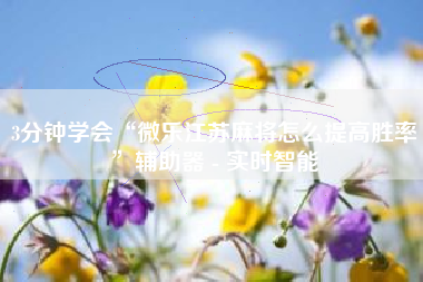 3分钟学会“微乐江苏麻将怎么提高胜率”辅助器 - 实时智能