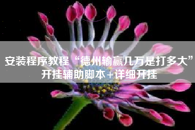 安装程序教程“德州输赢几万是打多大”开挂辅助脚本+详细开挂