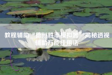 教程辅助“德州胜率模拟器”揭秘透视辅助万能挂用法