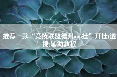 推荐一款“竞技联盟德州app挂”开挂(透视)辅助教程