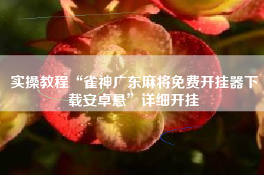 实操教程“雀神广东麻将免费开挂器下载安卓悬”详细开挂