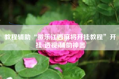 教程辅助“微乐江西麻将开挂教程”开挂(透视)辅助神器