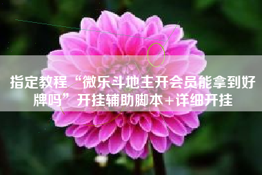 指定教程“微乐斗地主开会员能拿到好牌吗”开挂辅助脚本+详细开挂