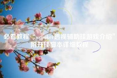 必看教程“wepoker透视辅助挂游戏介绍”附开挂脚本详细教程