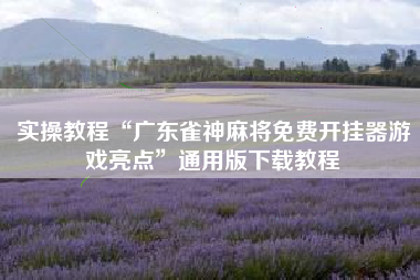 实操教程“广东雀神麻将免费开挂器游戏亮点”通用版下载教程