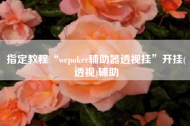 指定教程“wepoker辅助器透视挂”开挂(透视)辅助