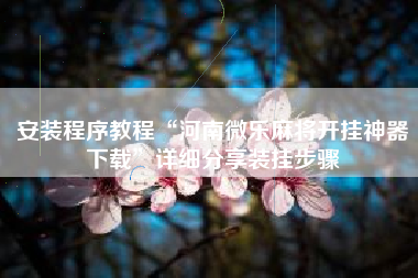 安装程序教程“河南微乐麻将开挂神器下载”详细分享装挂步骤