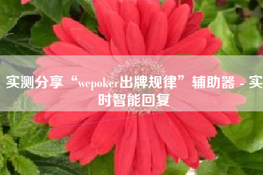 实测分享“wepoker出牌规律”辅助器 - 实时智能回复