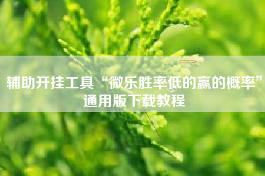 辅助开挂工具“微乐胜率低的赢的概率”通用版下载教程