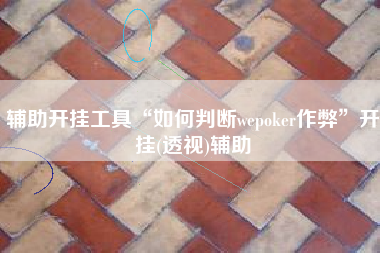 辅助开挂工具“如何判断wepoker作弊	”开挂(透视)辅助