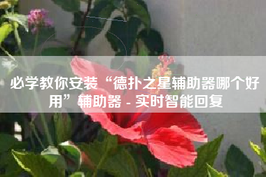 必学教你安装“德扑之星辅助器哪个好用”辅助器 - 实时智能回复
