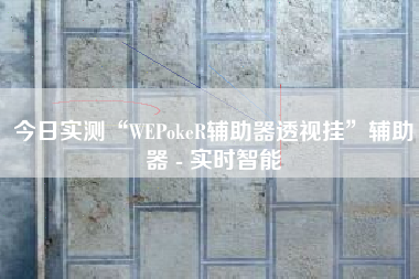 今日实测“WEPokeR辅助器透视挂	”辅助器 - 实时智能
