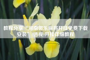 教程分享“河南微乐麻将开挂免费下载安装	”(透视)开挂详细教程