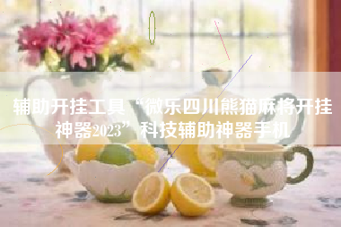 辅助开挂工具“微乐四川熊猫麻将开挂神器2023”科技辅助神器手机