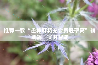 推荐一款“雀神麻将充会员胜率高”辅助器 - 实时智能