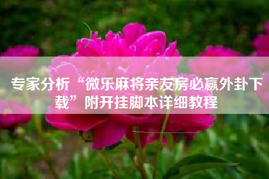 专家分析“微乐麻将亲友房必赢外卦下载	”附开挂脚本详细教程