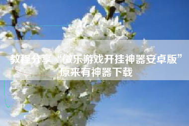 教程分享“微乐游戏开挂神器安卓版”原来有神器下载