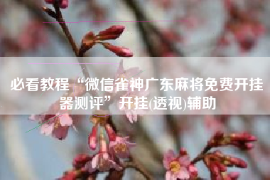 必看教程“微信雀神广东麻将免费开挂器测评”开挂(透视)辅助