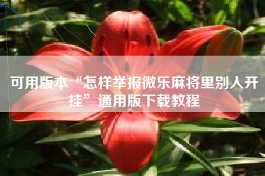 可用版本“怎样举报微乐麻将里别人开挂	”通用版下载教程