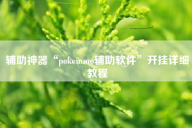 辅助神器“pokemmo辅助软件”开挂详细教程
