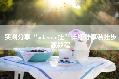 实测分享“pokemon挂”详细分享装挂步骤教程