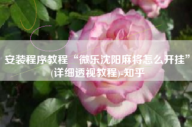 安装程序教程“微乐沈阳麻将怎么开挂”(详细透视教程)-知乎