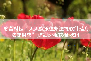必备科技“天天欢乐德州透视软件挂方法使用教”(详细透视教程)-知乎