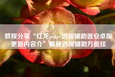 教程分享“红龙poker透视辅助器安卓版更新内容介”揭秘透视辅助万能挂