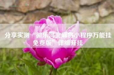 分享实测“微乐河北麻将小程序万能挂免费版	”详细开挂