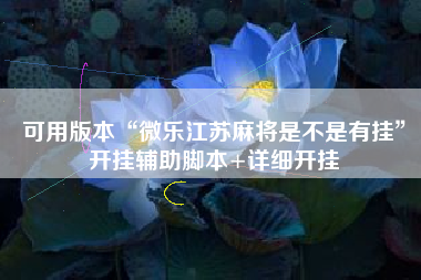 可用版本“微乐江苏麻将是不是有挂”开挂辅助脚本+详细开挂