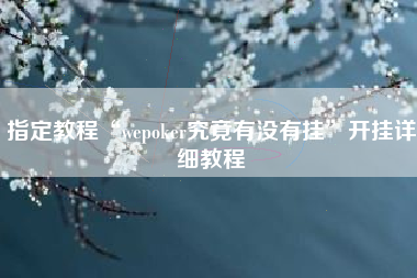 指定教程“wepoker究竟有没有挂”开挂详细教程