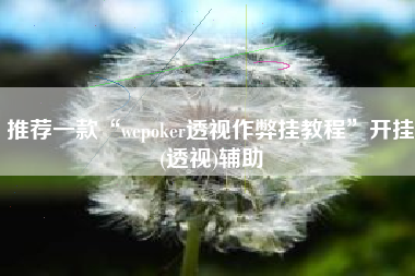 推荐一款“wepoker透视作弊挂教程	”开挂(透视)辅助