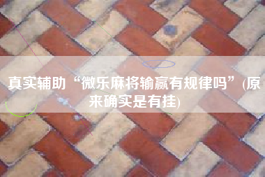 真实辅助“微乐麻将输赢有规律吗”(原来确实是有挂)