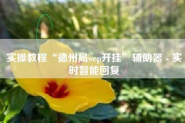 实操教程“德州局wep开挂”辅助器 - 实时智能回复