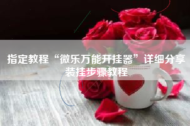 指定教程“微乐万能开挂器”详细分享装挂步骤教程