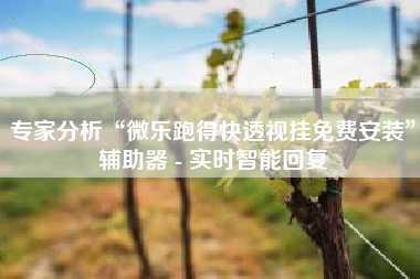 专家分析“微乐跑得快透视挂免费安装”辅助器 - 实时智能回复