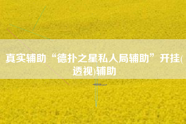 真实辅助“德扑之星私人局辅助”开挂(透视)辅助 真实辅助“德扑之星私人局辅助”开挂(透视)辅助