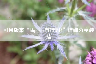 可用版本“hhpoker有挂吗?”详细分享装挂