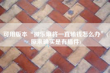 可用版本“微乐麻将一直输钱怎么办	”(原来确实是有插件)