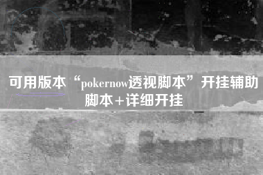可用版本“pokernow透视脚本”开挂辅助脚本+详细开挂